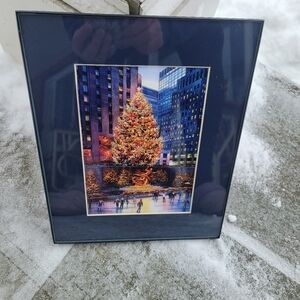 Framed Under Glass Rockefeller Center Ice Skating Print 8 x 10